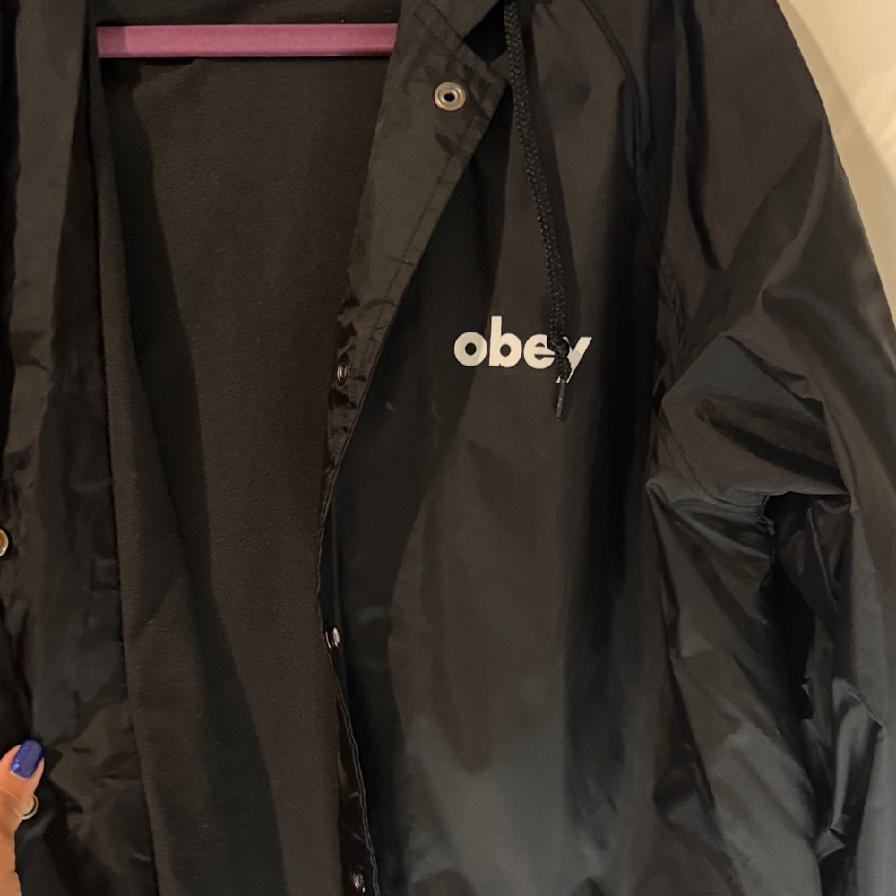 Obey Black Windbreaker Jacket - image 3